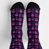 Roze en Paarse Punisher Skull Crew Socks Sokken (Top)