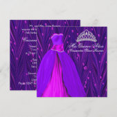 Roze en Paarse Quinceanera Kaart (Voorkant / Achterkant)