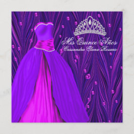 Roze en Paarse Quinceanera Kaart