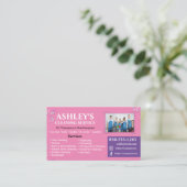 Roze en Paarse reinigingsservice Visitekaartje (Staand voorkant)