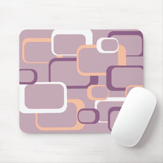 Roze en Paarse Retro Square Mousepad Muismat (Met muis)