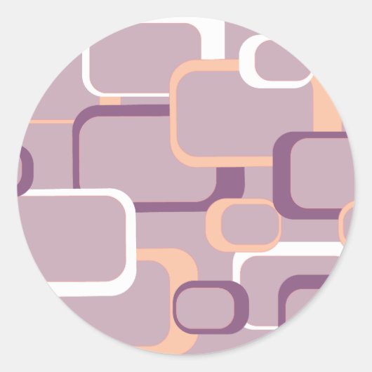 Roze en Paarse Retro Square sticker (Voorkant)