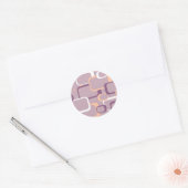 Roze en Paarse Retro Square sticker (Envelop)