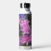 Roze en Paarse Rhododendrons Floral Waterfles (Links)