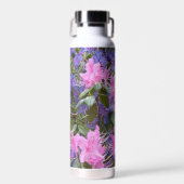 Roze en Paarse Rhododendrons Floral Waterfles (Voorkant)
