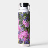 Roze en Paarse Rhododendrons Floral Waterfles (Achterkant)