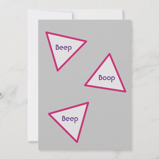 Roze en Paarse Robot Science Party Invitation Kaart (Achterkant)