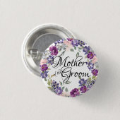 Roze en Paarse Roos Bloemen Moeder van de bruidego Ronde Button 3,2 Cm (Voorkant /achterkant)