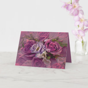 Roze en paarse roos Moederdag wenskaart Kaart
