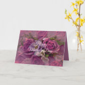 Roze en paarse roos Moederdag wenskaart Kaart (Gele Bloem)