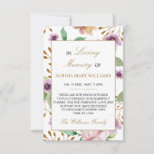 Roze en Paarse Roos Sympathie Geheugen Hartelijk d Bedankkaart (Voorkant)