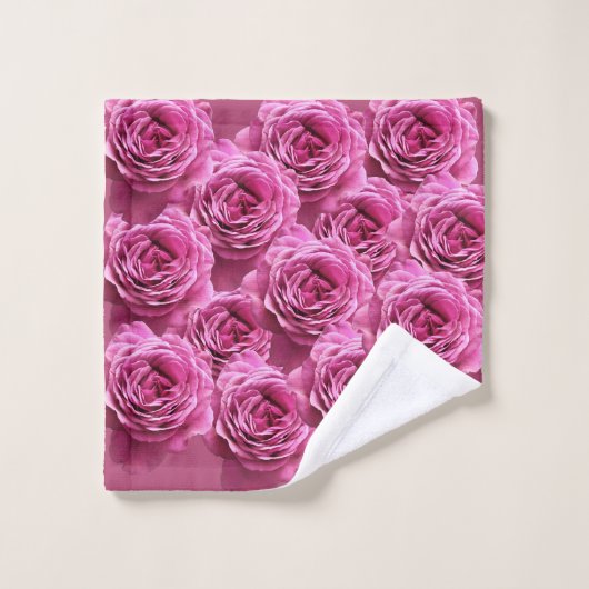 Roze en paarse rozen bad handdoek (Wasdoekje)