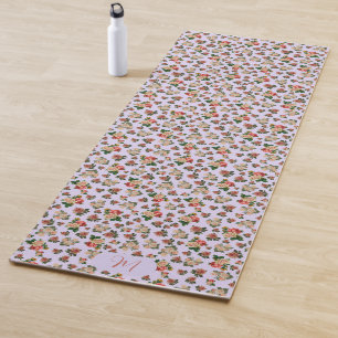 Roze en Paarse Rozen Bloemrijke Kleurrijke Yogamat