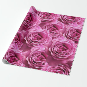 Roze en paarse rozen cadeaupapier