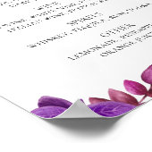 Roze en paarse rozen. Drinken bar Floral bruiloft Poster (Hoek)