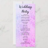 Roze en Paarse Rozen Huwelijksprogramma (Achterkant)