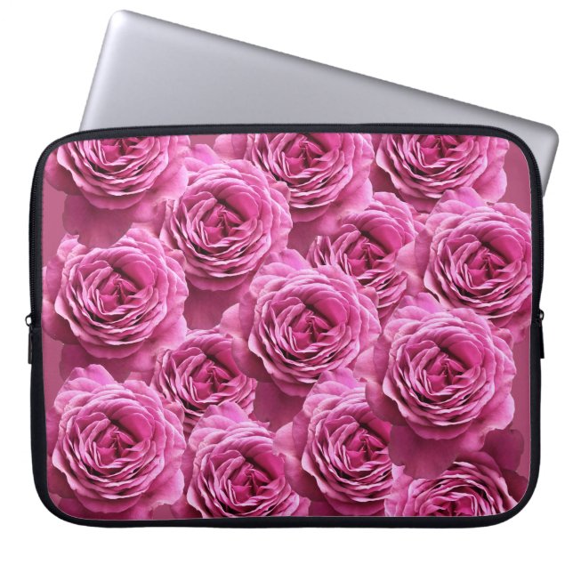 Roze en paarse rozen laptop sleeve (Voorkant)