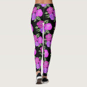 Roze en Paarse Rozen Leggings (Achterkant)