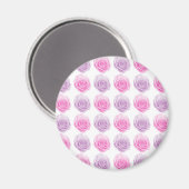 Roze en paarse rozen magneet (Voorkant / Achterkant)