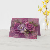 Roze en paarse rozen Moederdag wenskaart Kaart (Gele Bloem)