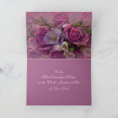 Roze en paarse rozen Moederdag wenskaart Kaart (Binnen)
