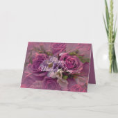 Roze en paarse rozen Moederdag wenskaart Kaart (Voorkant)
