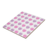 Roze en paarse rozen tegeltje (Zijkant)