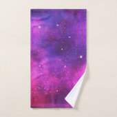 Roze en Paarse ruimte en sterren Faux Galaxy Bad Handdoek (Handdoek)