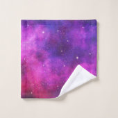 Roze en Paarse ruimte en sterren Faux Galaxy Bad Handdoek (Wasdoekje)