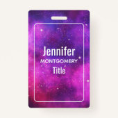 Roze en Paarse ruimte en sterren Faux Galaxy Badge (Achterkant)