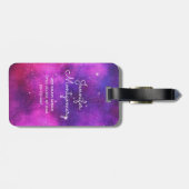 Roze en Paarse ruimte en sterren Faux Galaxy Bagagelabel (Achterkant horizontaal)