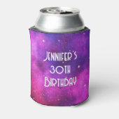 Roze en Paarse ruimte en sterren Faux Galaxy Birth Blikjeskoeler (Blikje Achterkant)