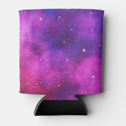 Roze en Paarse ruimte en sterren Faux Galaxy Blikjeskoeler (Voorkant)