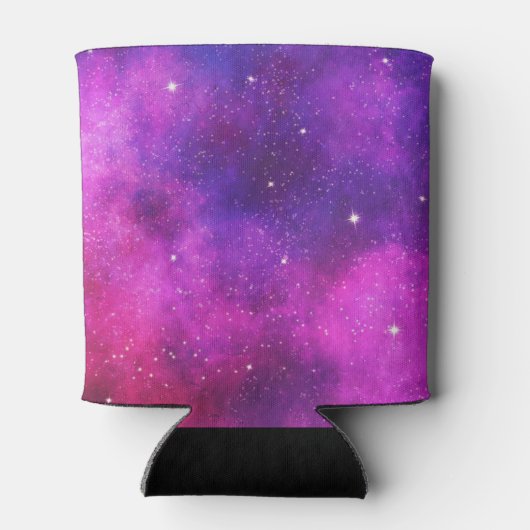 Roze en Paarse ruimte en sterren Faux Galaxy Blikjeskoeler (Achterkant)