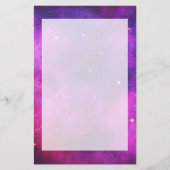 Roze en Paarse ruimte en sterren Faux Galaxy Briefpapier (Voorkant)