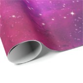 Roze en Paarse ruimte en sterren Faux Galaxy Cadeaupapier (Rol Hoek)