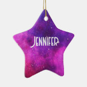 Roze en Paarse ruimte en sterren Faux Galaxy Keramisch Ornament (Rechts)