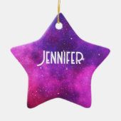 Roze en Paarse ruimte en sterren Faux Galaxy Keramisch Ornament (Voorkant)