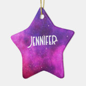 Roze en Paarse ruimte en sterren Faux Galaxy Keramisch Ornament (Links)