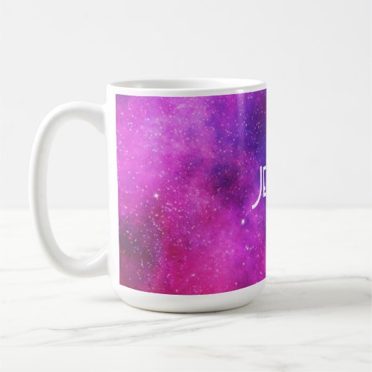 Roze en Paarse ruimte en sterren Faux Galaxy Koffiemok (Links)