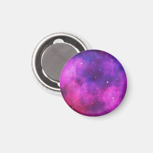 Roze en Paarse ruimte en sterren Faux Galaxy Magneet (Voorkant / Achterkant)