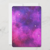 Roze en Paarse ruimte en sterren Faux Galaxy Save The Date (Achterkant)