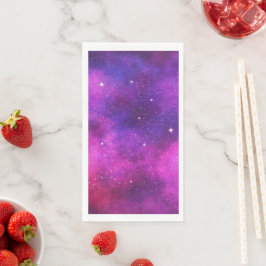 Roze en Paarse ruimte en sterren Faux Galaxy Servet