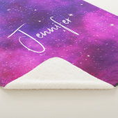Roze en Paarse ruimte en sterren Faux Galaxy Sherpa Deken (3/4)