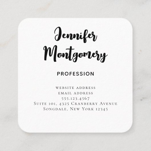 Roze en Paarse ruimte en sterren Faux Galaxy Squar Vierkante Visitekaartje (Achterkant)