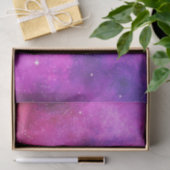 Roze en Paarse ruimte en sterren Faux Galaxy Tissuepapier (Geschenk)