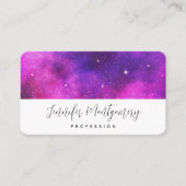 Roze en Paarse ruimte en sterren Faux Galaxy Visitekaartje (Voorkant)