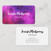 Roze en Paarse ruimte en sterren Faux Galaxy Visitekaartje (Voorkant / Achterkant)