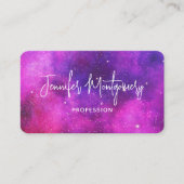 Roze en Paarse ruimte en sterren Faux Galaxy Visitekaartje (Voorkant)