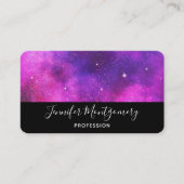 Roze en Paarse ruimte en sterren Faux Galaxy Visitekaartje (Voorkant)